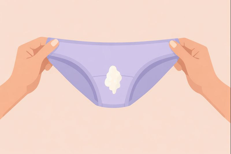 White vaginal discharge on a woman’s underwear